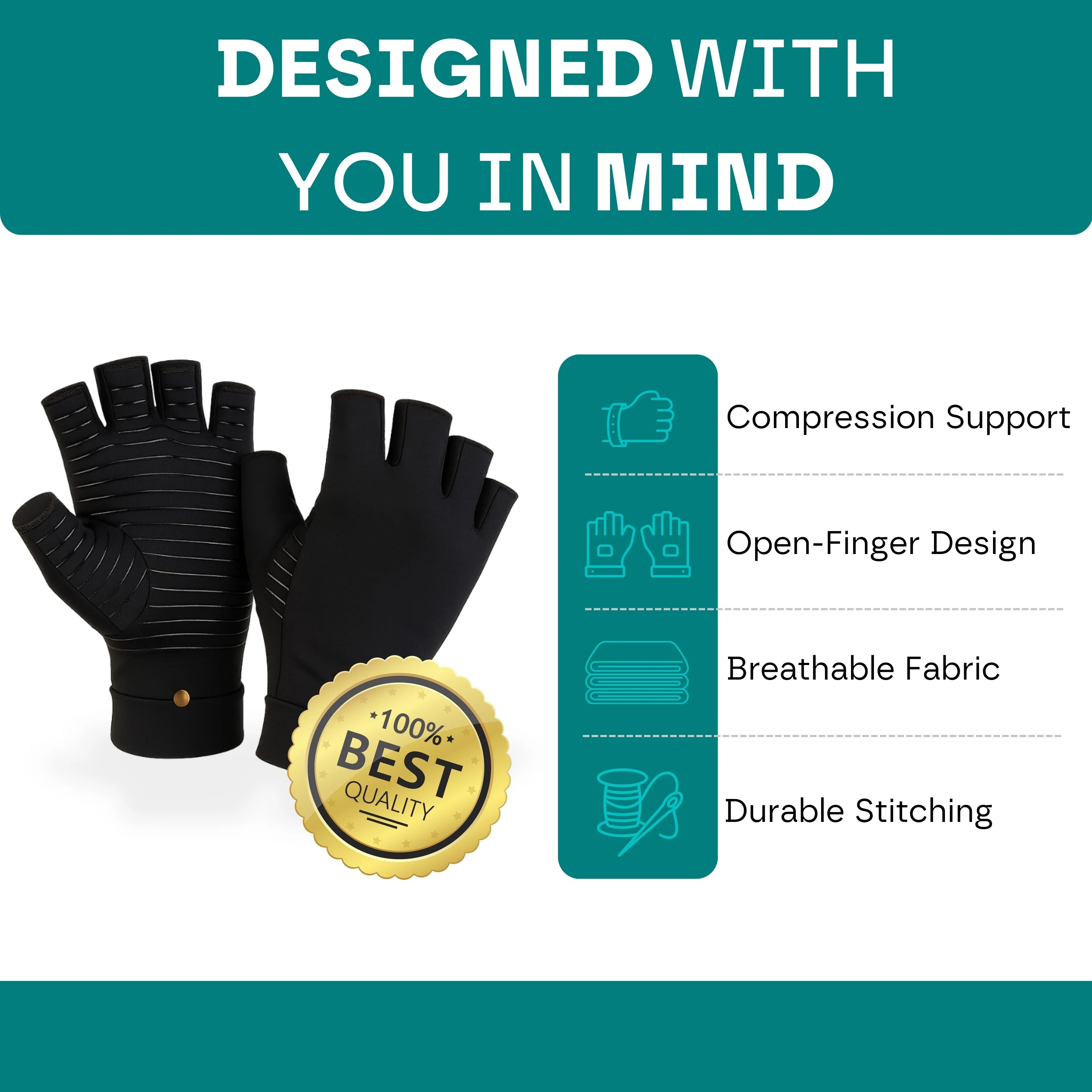 Premium Copper Infused Arthritis Gloves: No More Pain