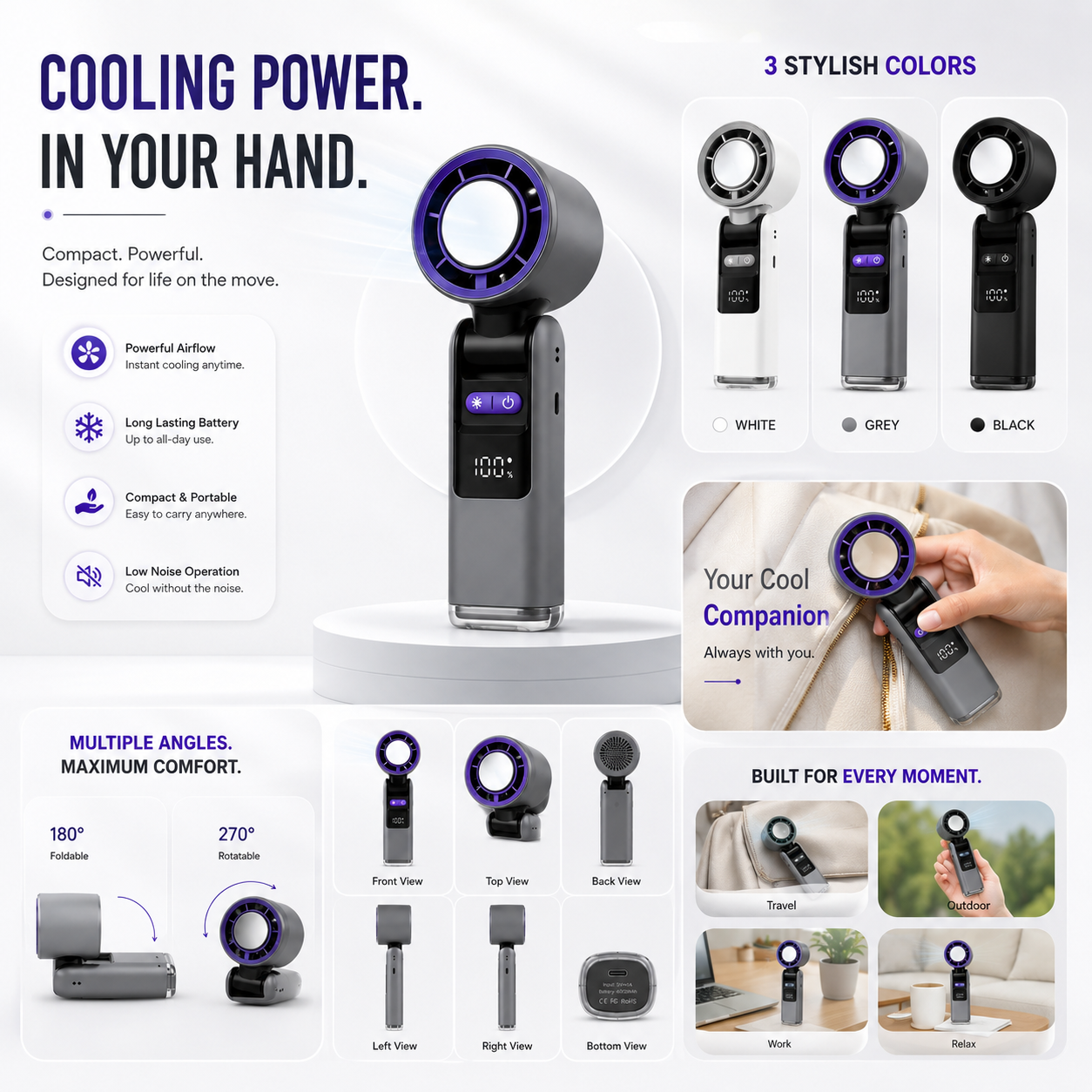 Puralex Portable Turbo Fan with Cooling Plate