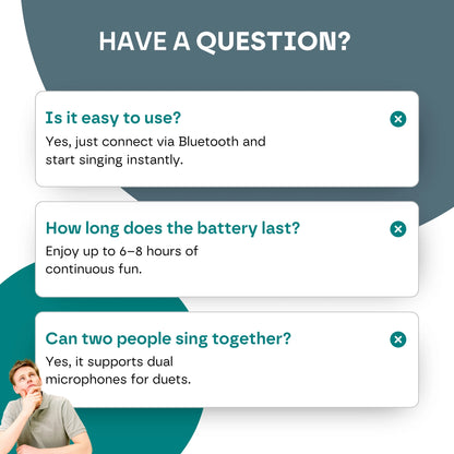 Mini Karaoke Machine – Kids & Adults w/2 Wireless Mics