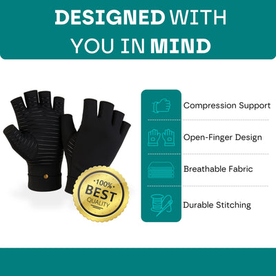 Premium Copper Infused Arthritis Gloves: No More Pain