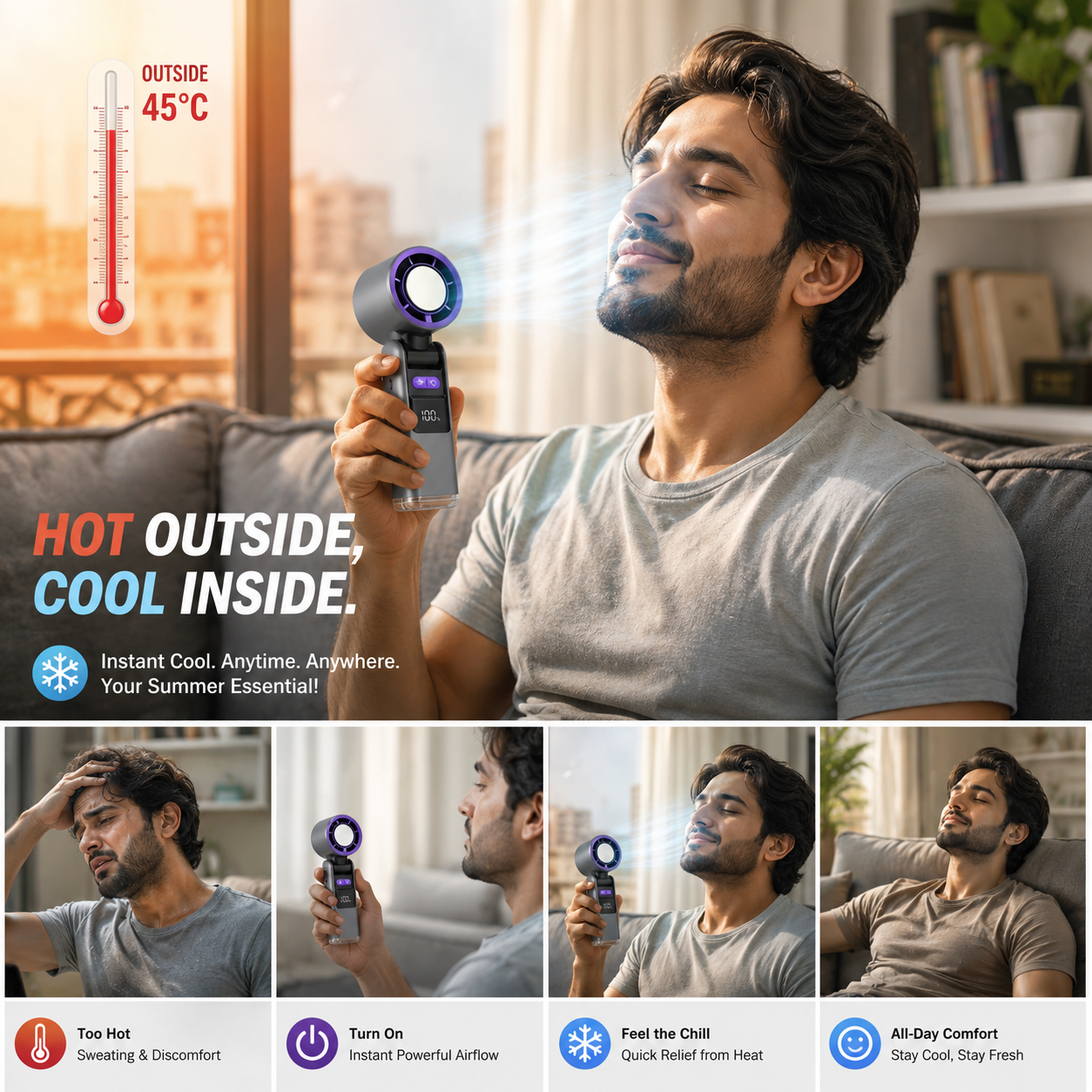 Puralex Portable Turbo Fan with Cooling Plate