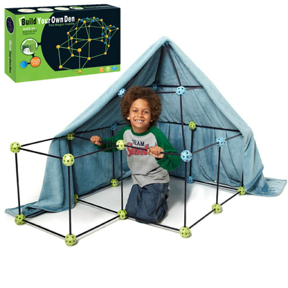Kids DIY Fort Building Kit - 72Pcs or 144Pcs DIY - STEM Play House, Secret Base