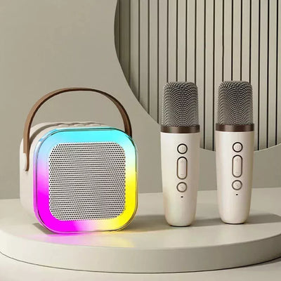 Mini Karaoke Machine – Kids & Adults w/2 Wireless Mics