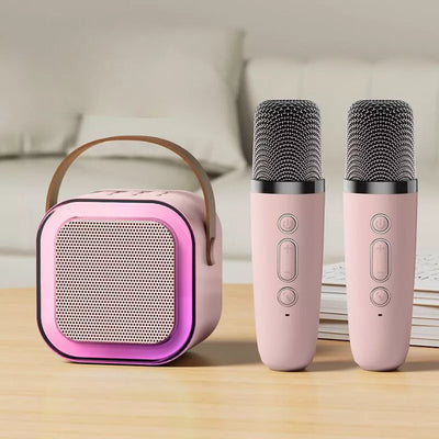 Mini Karaoke Machine – Kids & Adults w/2 Wireless Mics